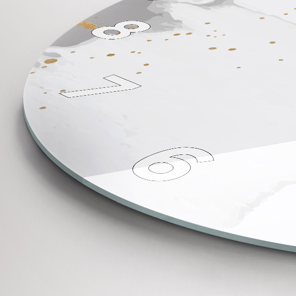 Round glass wall clock Abstraction spots