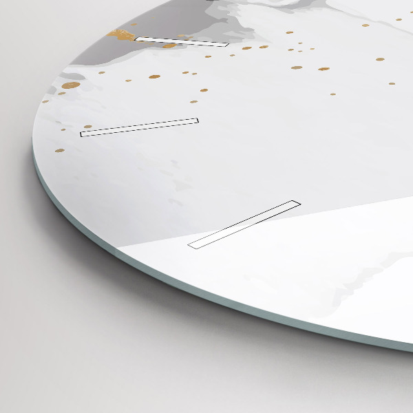 Round glass wall clock Abstraction spots