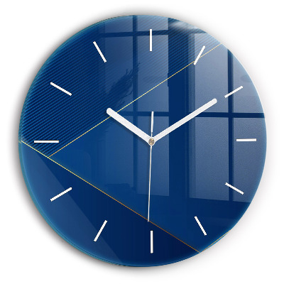 Round glass wall clock Decorative abstraction