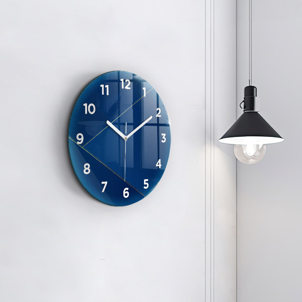 Round glass wall clock Decorative abstraction