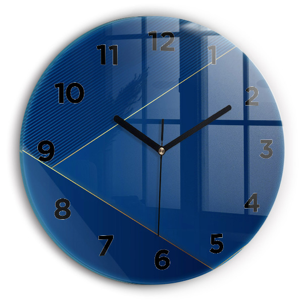 Round glass wall clock Decorative abstraction