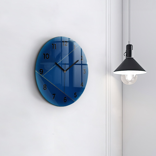 Round glass wall clock Decorative abstraction