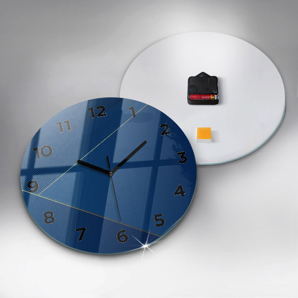 Round glass wall clock Decorative abstraction