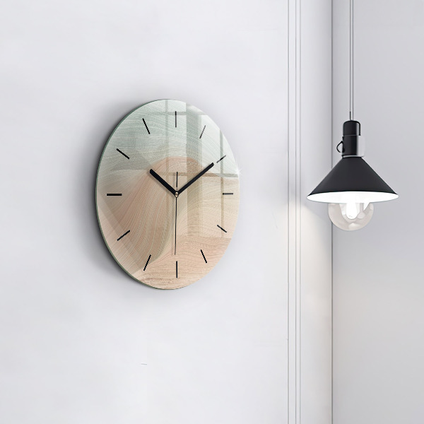 Round glass wall clock Wave abstraction