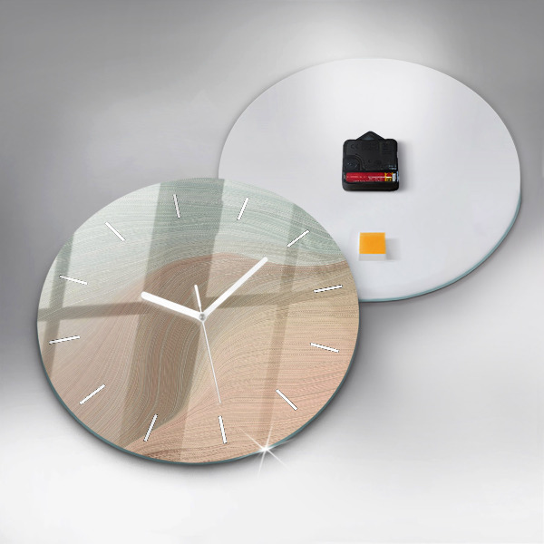 Round glass wall clock Wave abstraction