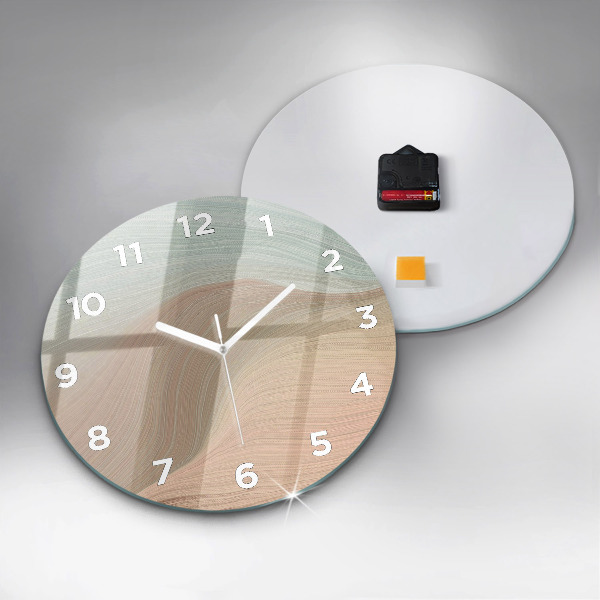 Round glass wall clock Wave abstraction
