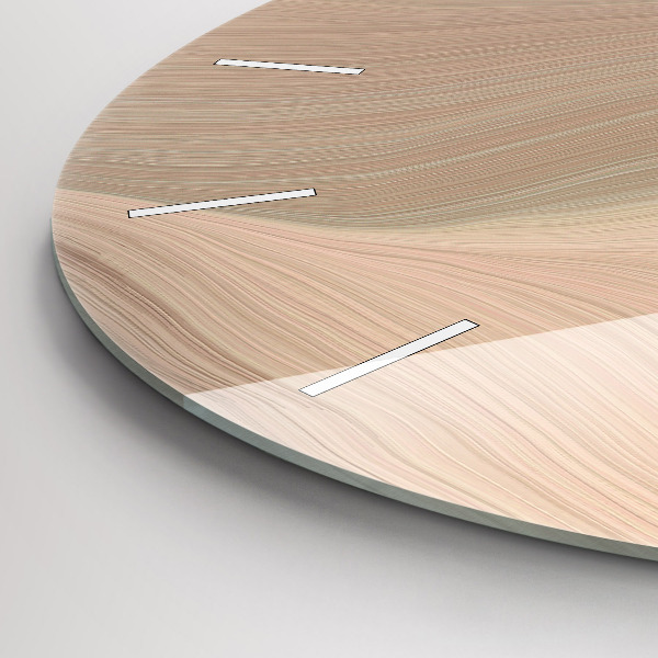 Round glass wall clock Wave abstraction