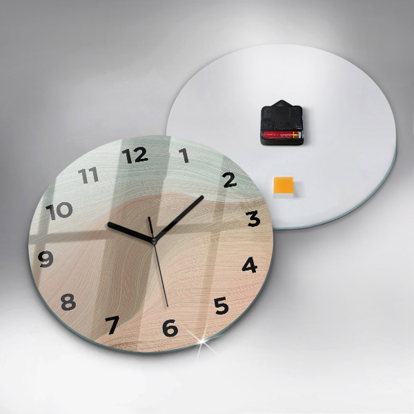 Round glass wall clock Wave abstraction