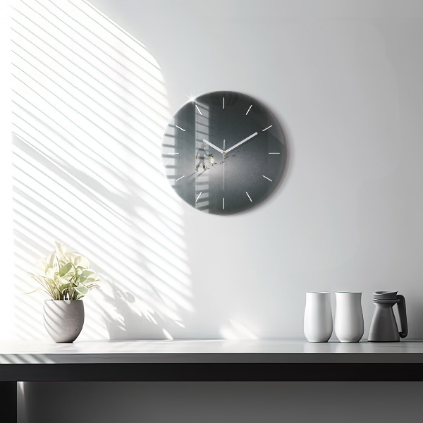 Round glass wall clock Wanderer in the Dark