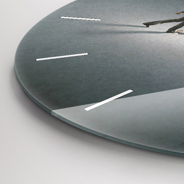 Round glass wall clock Wanderer in the Dark