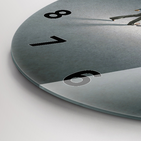 Round glass wall clock Wanderer in the Dark