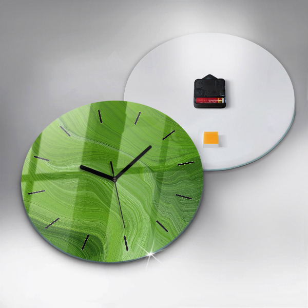 Round glass wall clock Modern waves