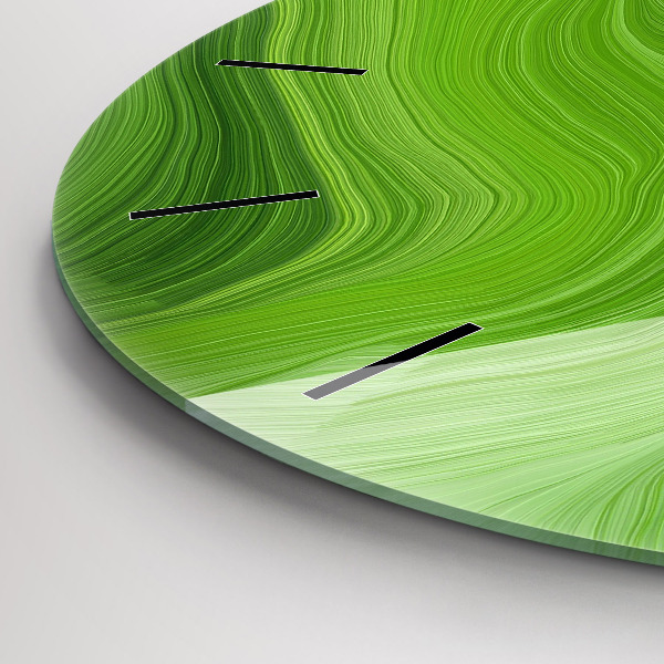 Round glass wall clock Modern waves