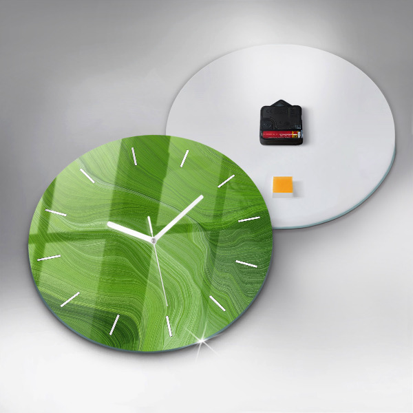 Round glass wall clock Modern waves