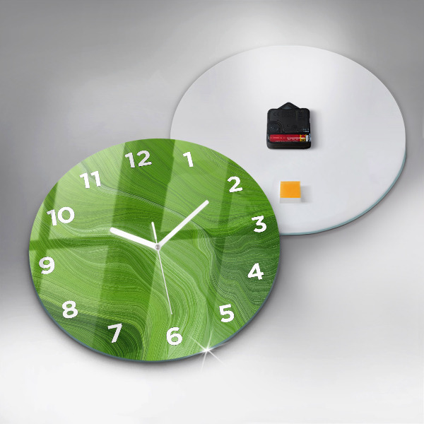Round glass wall clock Modern waves