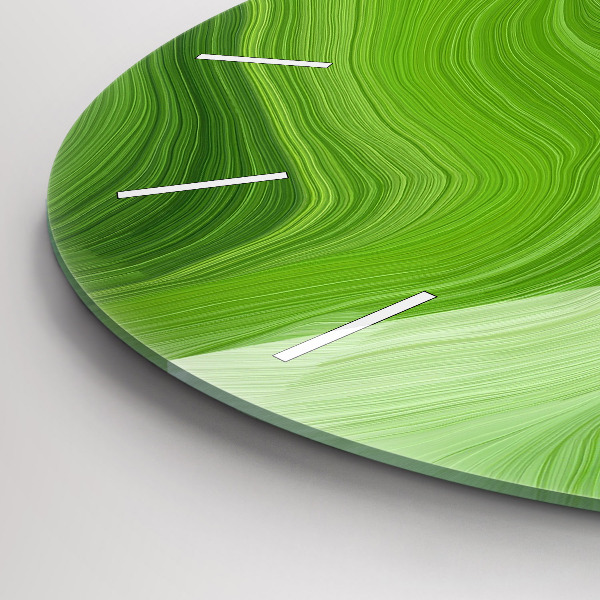 Round glass wall clock Modern waves