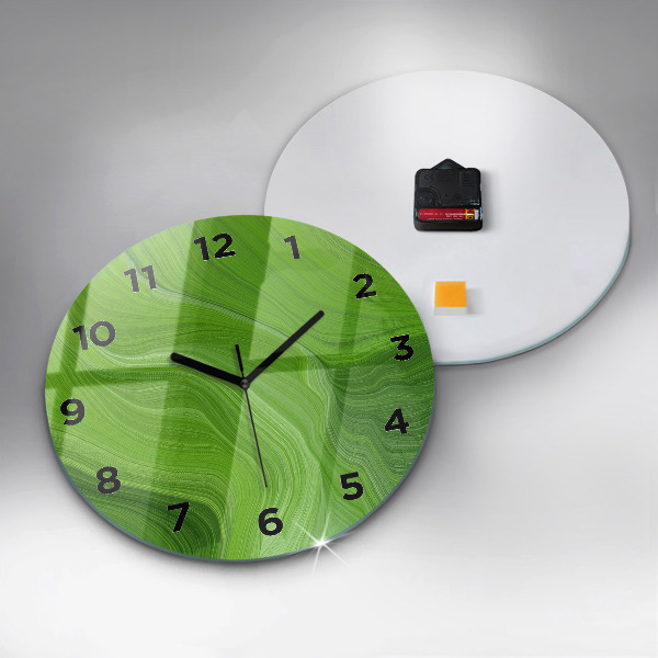Round glass wall clock Modern waves
