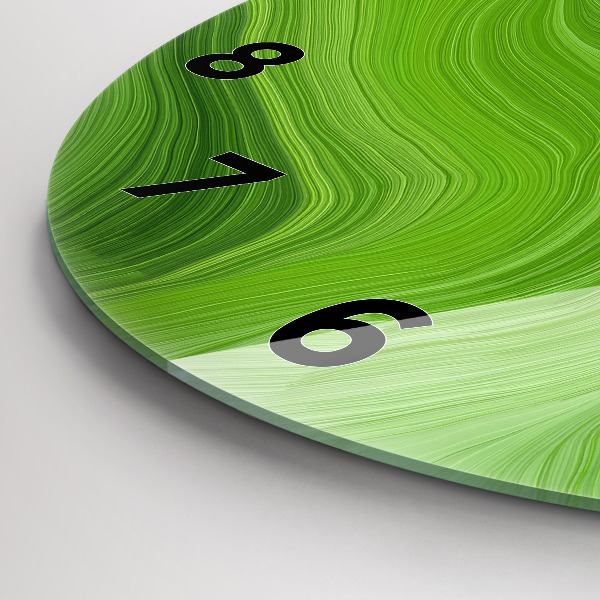 Round glass wall clock Modern waves