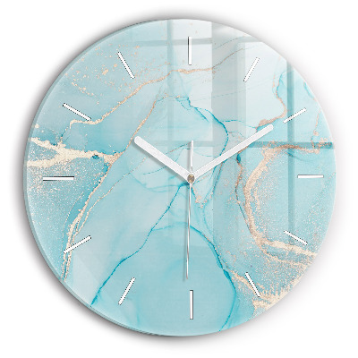 Round glass wall clock Decorative marble