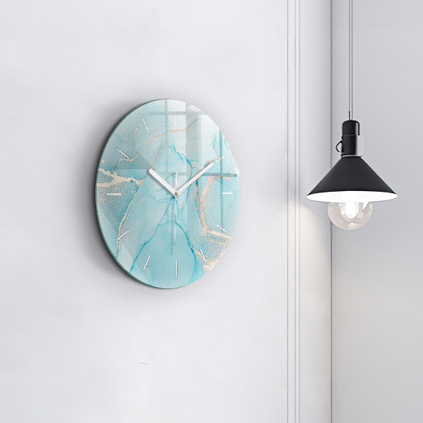 Round glass wall clock Decorative marble