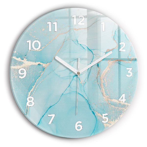 Round glass wall clock Decorative marble