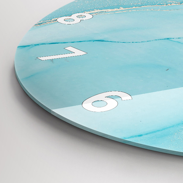 Round glass wall clock Decorative marble