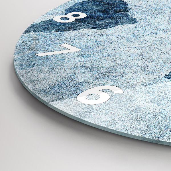 Round glass wall clock Painted world map