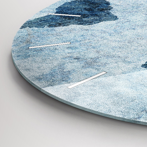 Round glass wall clock Painted world map