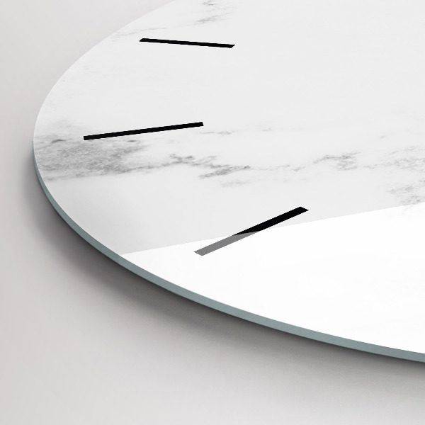 Round glass wall clock Elegant marble