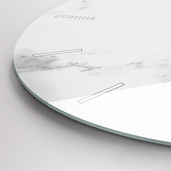 Round glass wall clock Elegant marble