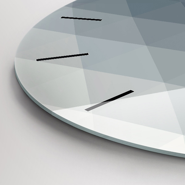 Round glass wall clock Gray abstraction