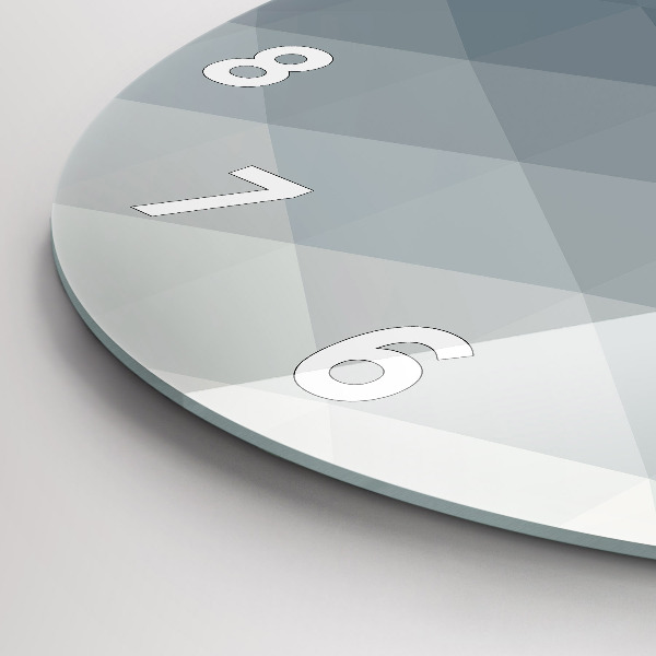 Round glass wall clock Gray abstraction