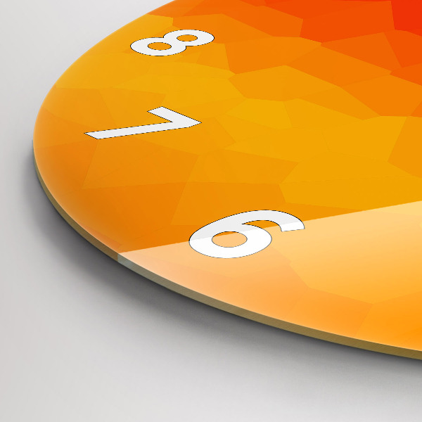 Round glass wall clock Colorful abstraction