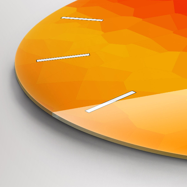 Round glass wall clock Colorful abstraction