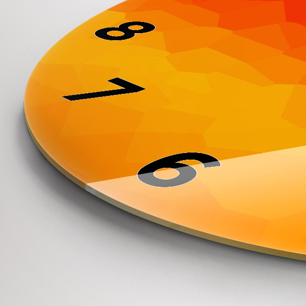 Round glass wall clock Colorful abstraction