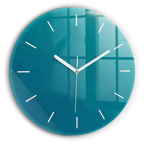Round glass wall clock Sea abstraction
