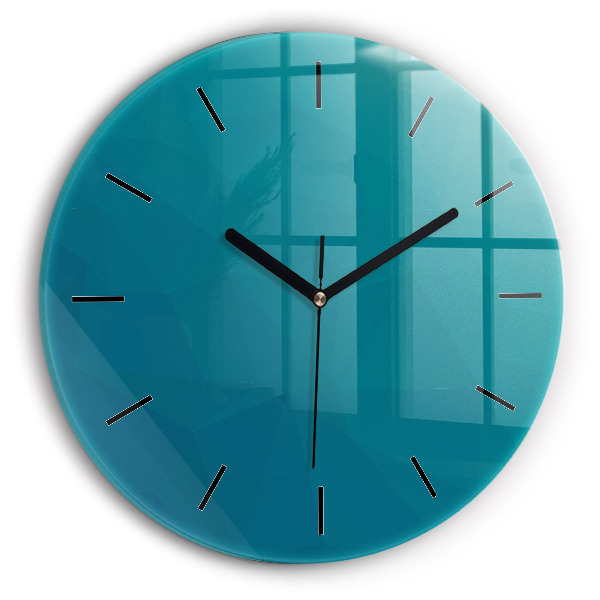 Round glass wall clock Sea abstraction