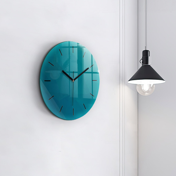 Round glass wall clock Sea abstraction