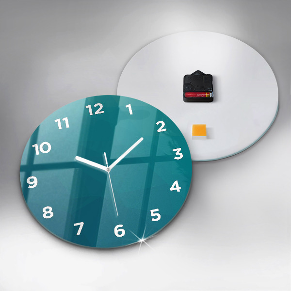 Round glass wall clock Sea abstraction