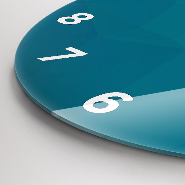 Round glass wall clock Sea abstraction