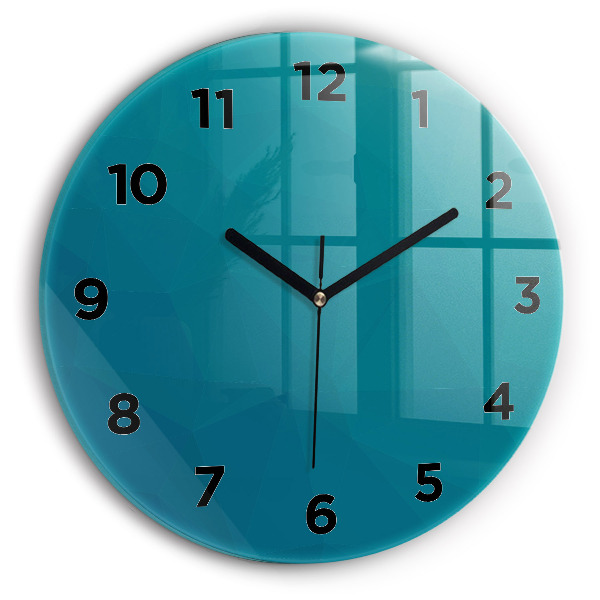 Round glass wall clock Sea abstraction