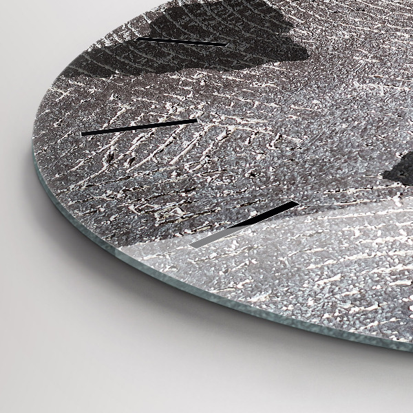 Round glass wall clock World map concrete