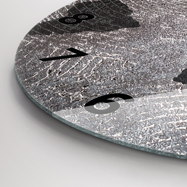 Round glass wall clock World map concrete