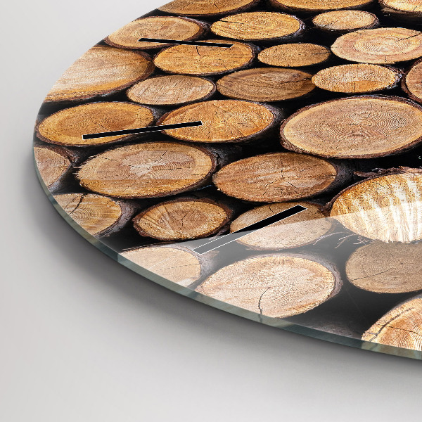 Round glass wall clock Tree rings