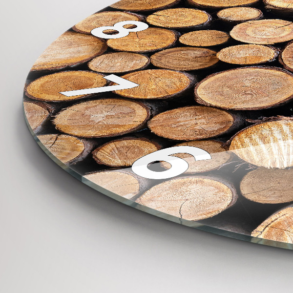 Round glass wall clock Tree rings