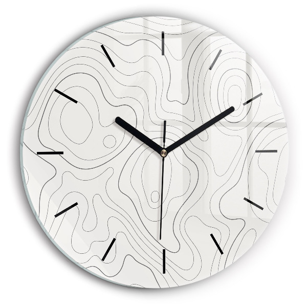 Round glass wall clock Abstraction spots