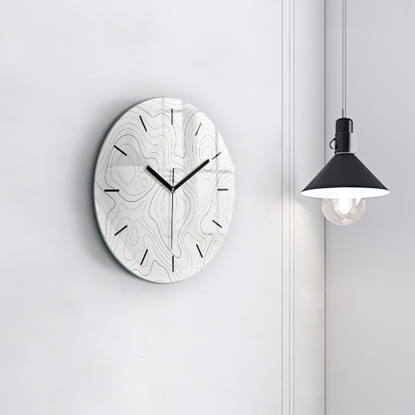 Round glass wall clock Abstraction spots