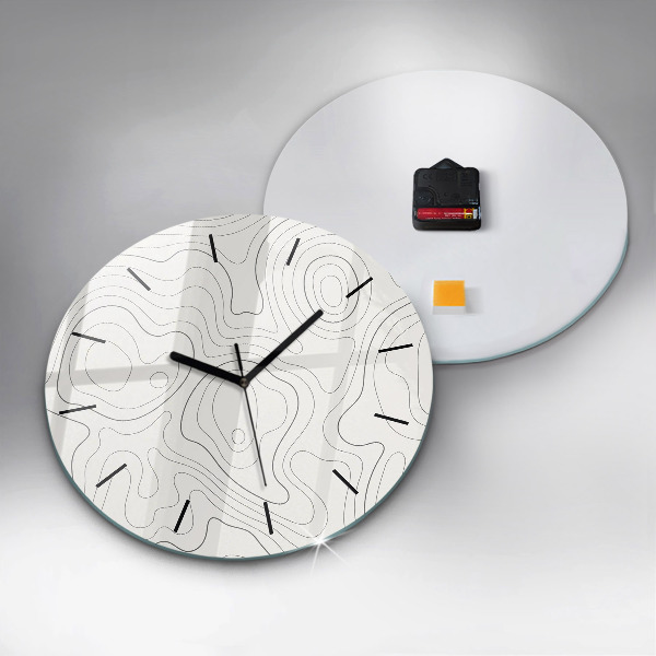 Round glass wall clock Abstraction spots
