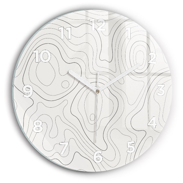 Round glass wall clock Abstraction spots
