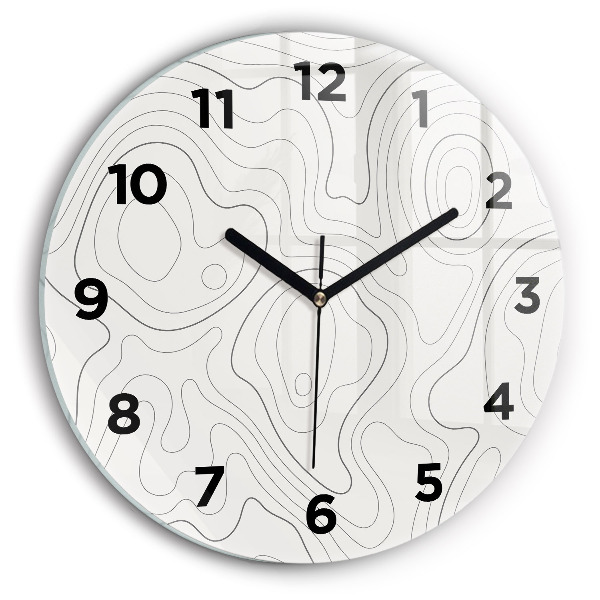 Round glass wall clock Abstraction spots